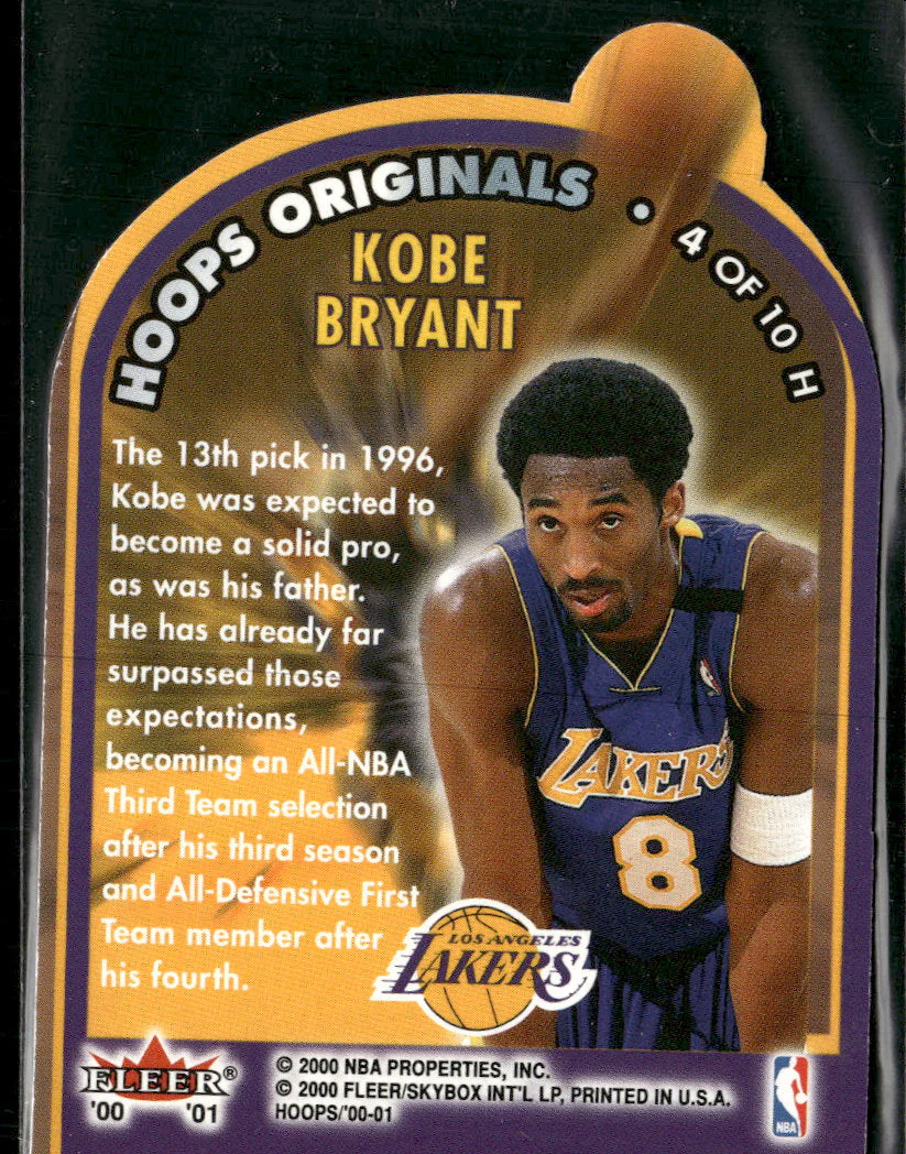 2000-01 Hoops Hot Prospects Originals Kobe Bryant #4 H - Image 2