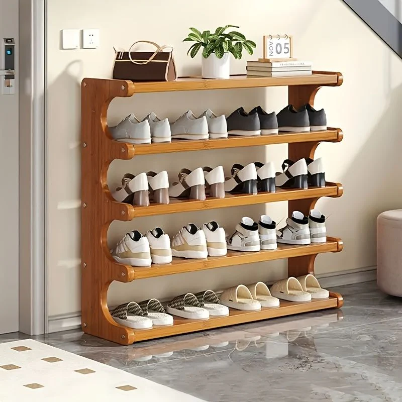 5/6-layer practical storage rack, shoe rack, space-saving design, multi-layer independent storage rack, wood grain finish, easy to assemble, self-supporting cubic shoe storage rack, storage rack, suit - Image 8