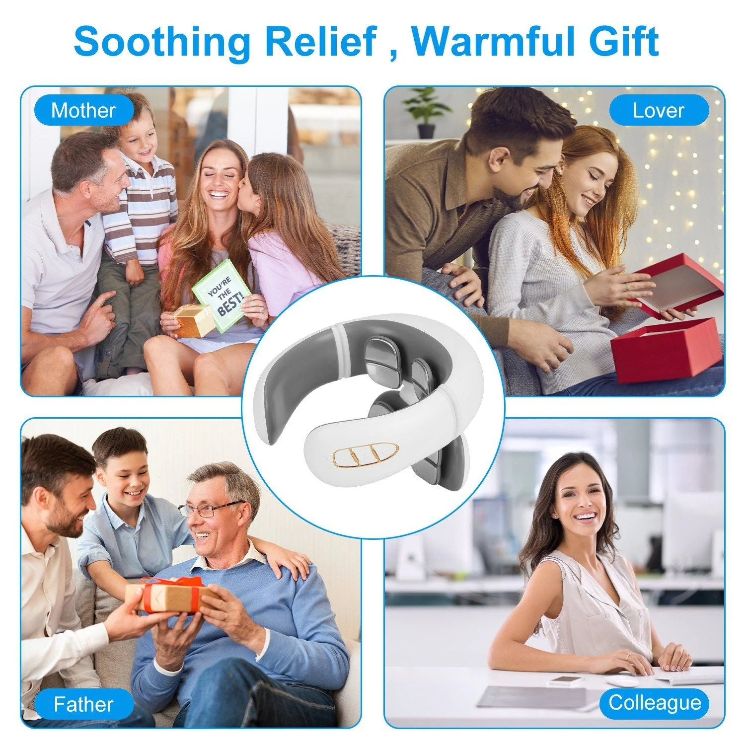 Electric Cervical Neck Massager with Hot Compress, 6 Modes 20 Levels Cordless Neck Pain Relief8-Head Electric Neck Massager with Heat, Cordless Portable Neck Massage Device with Auto Off - Image 10
