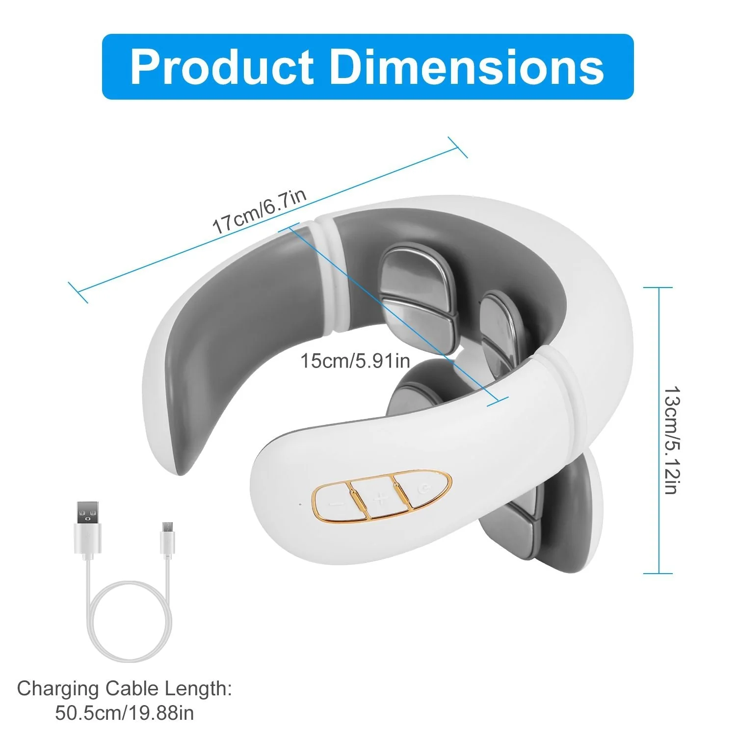 Electric Cervical Neck Massager with Hot Compress, 6 Modes 20 Levels Cordless Neck Pain Relief8-Head Electric Neck Massager with Heat, Cordless Portable Neck Massage Device with Auto Off - Image 8