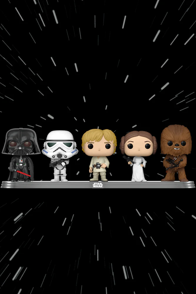 Funko Pop! Darth Vader, Stormtrooper, Luke Skywalker, Princess Leia, Chewbacca (5 Pack) - Image 2