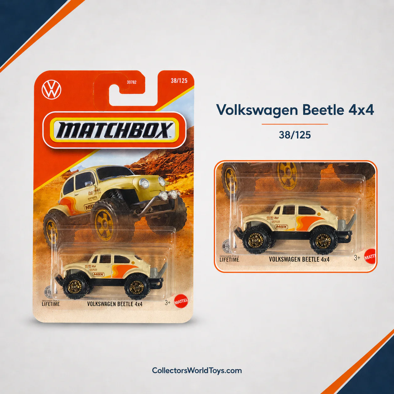 Matchbox Volkswagen Beetle 4x4 38/125 Die-Cast Vehicle - Image 4