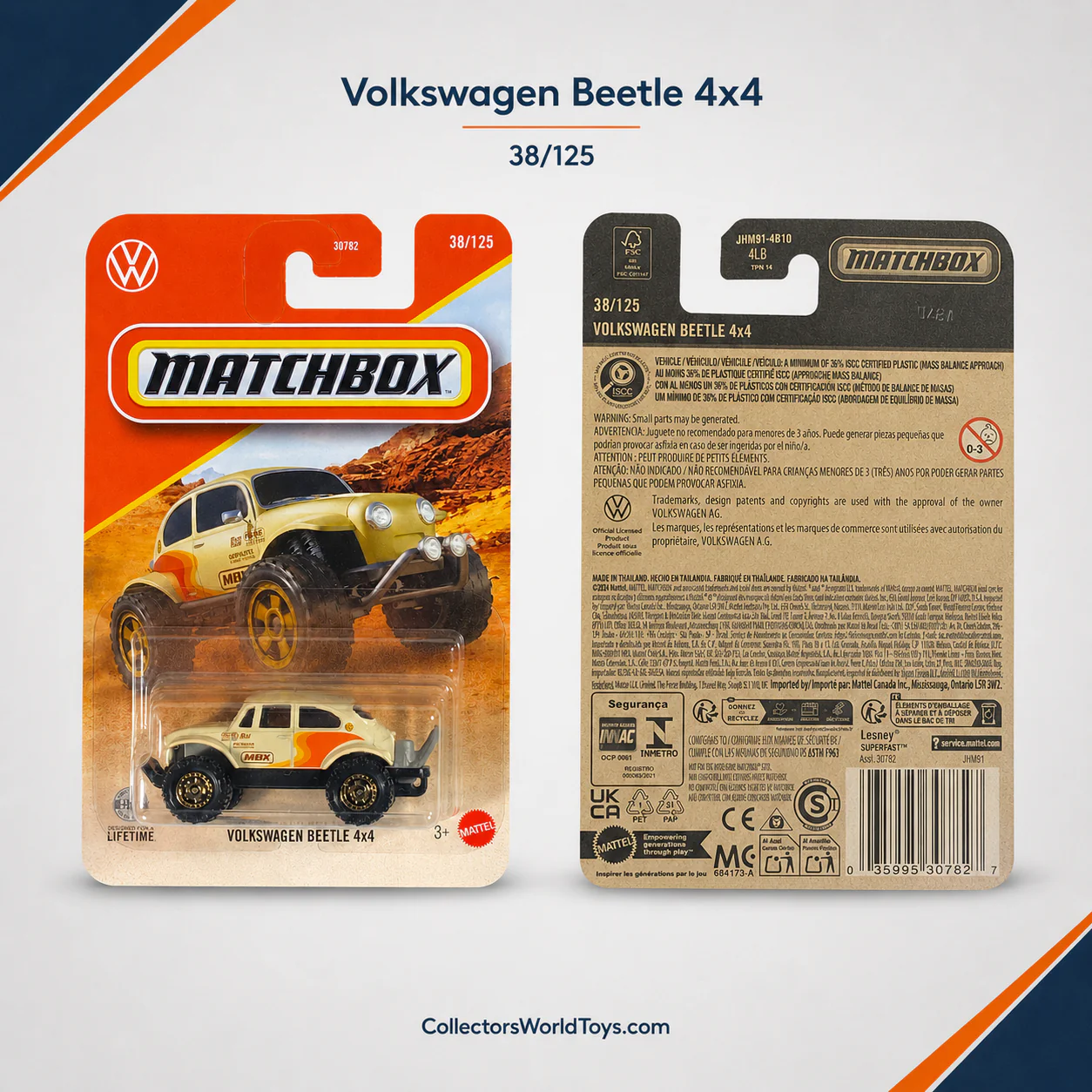 Matchbox Volkswagen Beetle 4x4 38/125 Die-Cast Vehicle - Image 6