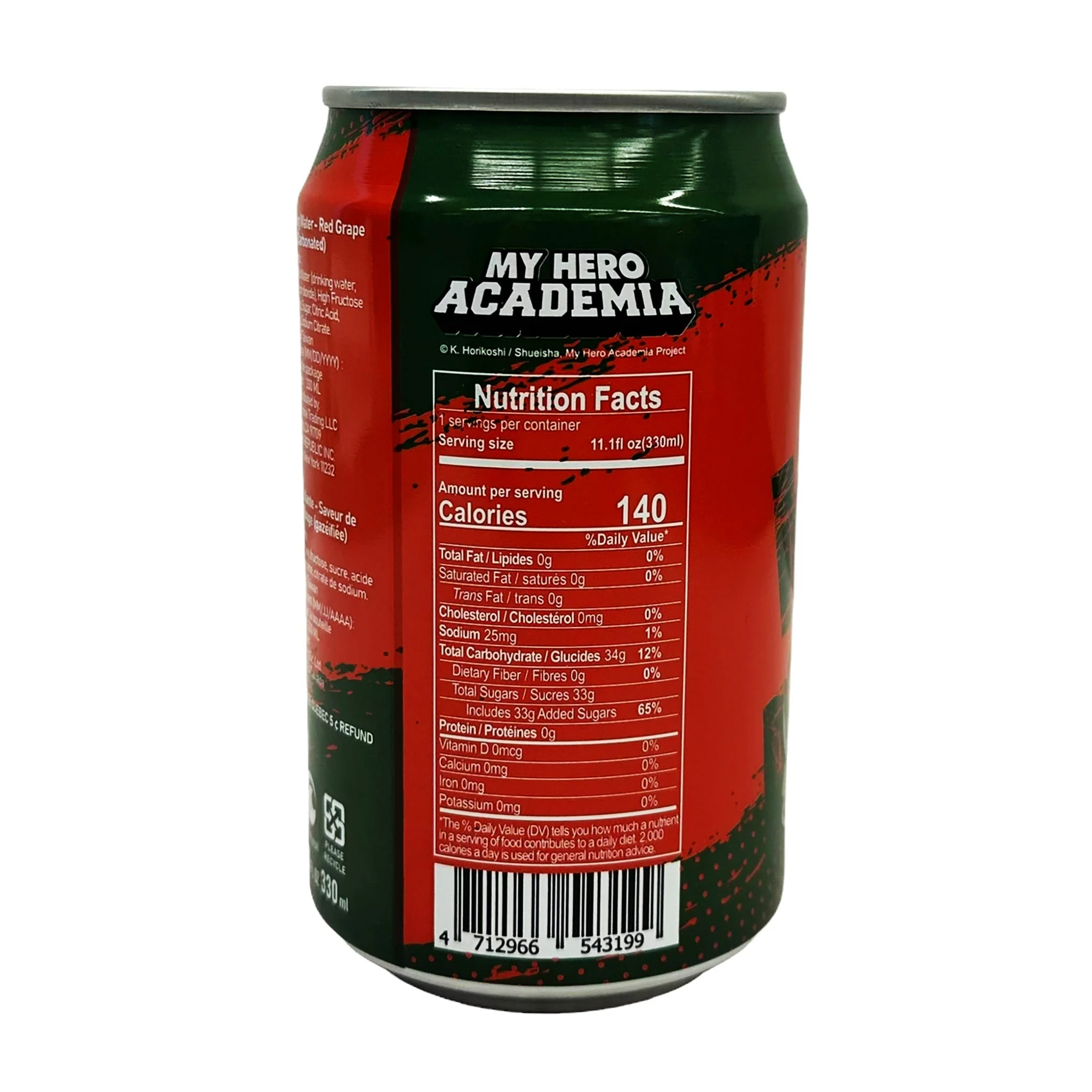 Ocean Bomb My Hero Academia Katsuki Bakugo Sparkling Red Grape Flavor (330ml)(Taiwan) - Image 2